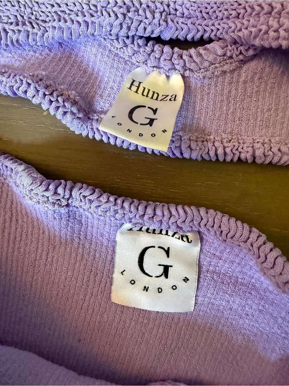 Hunza G Pastel Lilac Textured Two-Piece Swim Set - Picture 3 of 3